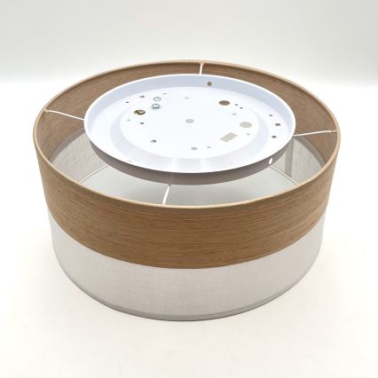 Griestu lampa SIRJA WOOD 1xE27/15W/230V d. 35 cm balta/ozols