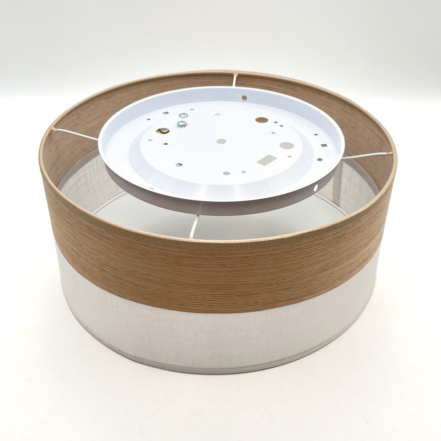 Griestu lampa SIRJA WOOD 1xE27/15W/230V d. 35 cm balta/ozols