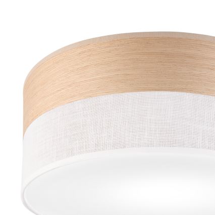 Griestu lampa SIRJA WOOD 1xE27/15W/230V d. 35 cm balta/ozols