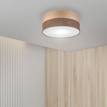 Griestu lampa SIRJA WOOD 1xE27/15W/230V d. 35 cm brūna/ozols