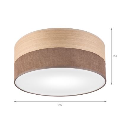 Griestu lampa SIRJA WOOD 1xE27/15W/230V d. 35 cm brūna/ozols