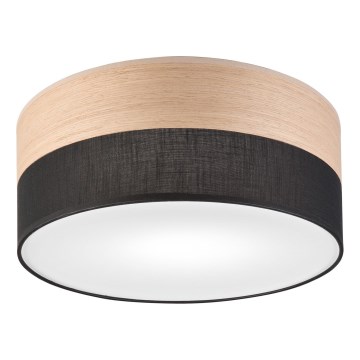 Griestu lampa SIRJA WOOD 1xE27/15W/230V d. 35 cm melna/ozols