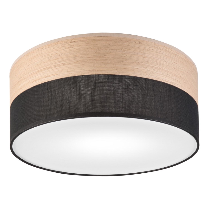 Griestu lampa SIRJA WOOD 1xE27/15W/230V d. 35 cm melna/ozols