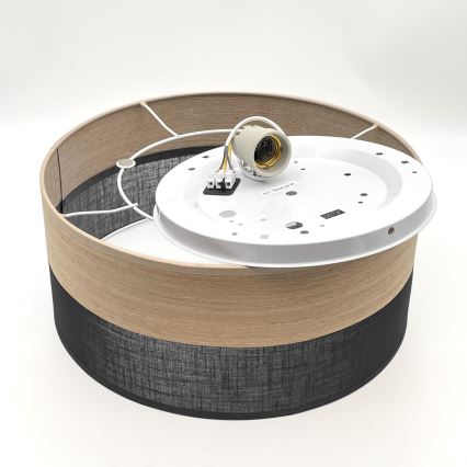 Griestu lampa SIRJA WOOD 1xE27/15W/230V d. 35 cm melna/ozols