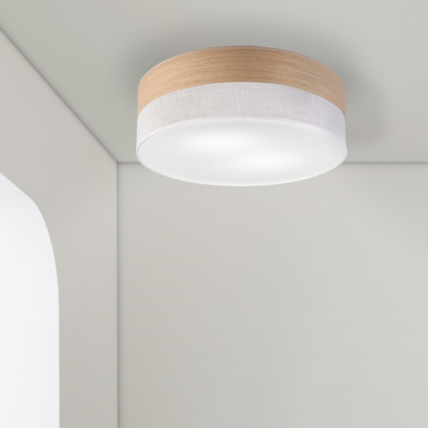Griestu lampa SIRJA WOOD 2xE27/15W/230V d. 45 cm balta/ozols