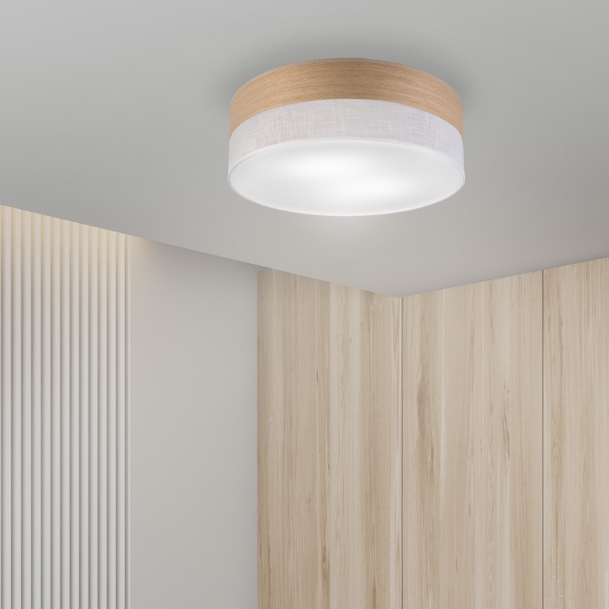 Griestu lampa SIRJA WOOD 2xE27/15W/230V d. 45 cm balta/ozols