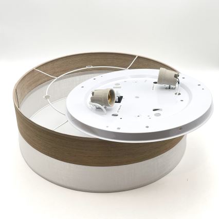 Griestu lampa SIRJA WOOD 2xE27/15W/230V d. 45 cm balta/ozols
