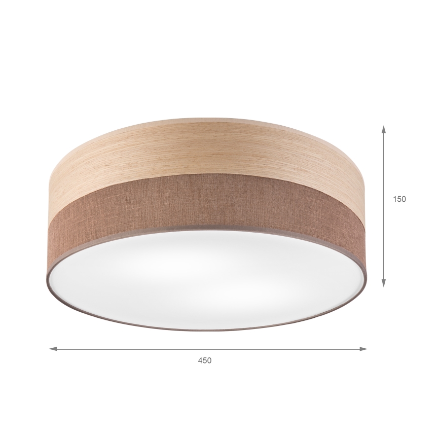 Griestu lampa SIRJA WOOD 2xE27/15W/230V d. 45 cm brūna/ozols