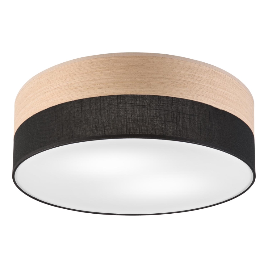 Griestu lampa SIRJA WOOD 2xE27/15W/230V d. 45 cm melna/ozols