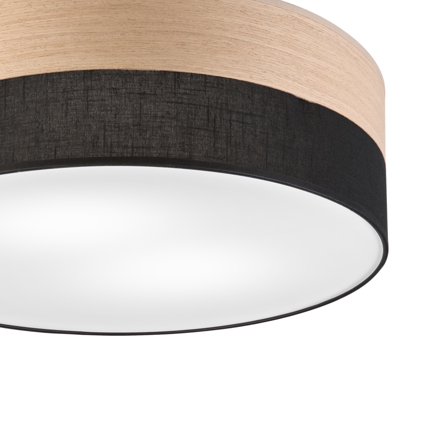 Griestu lampa SIRJA WOOD 2xE27/15W/230V d. 45 cm melna/ozols