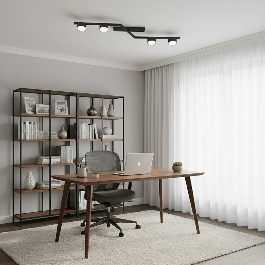 Griestu lampa SKAN 4xGX53/12W/230V melna