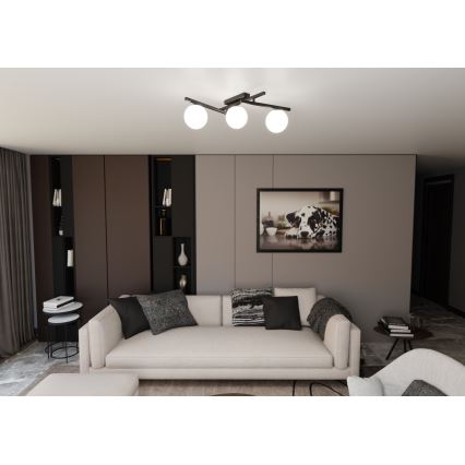 Griestu lampa SMART 3xE14/10W/230V melna/balta
