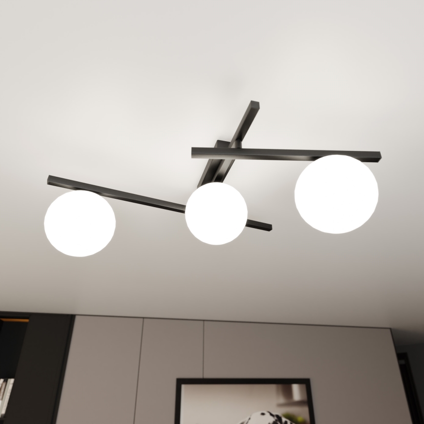 Griestu lampa SMART 3xE14/10W/230V melna/balta