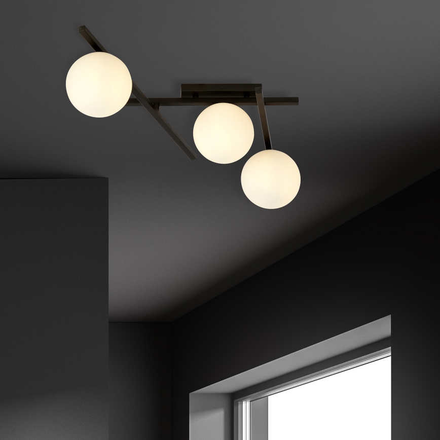 Griestu lampa SMART 3xE14/10W/230V melna/balta