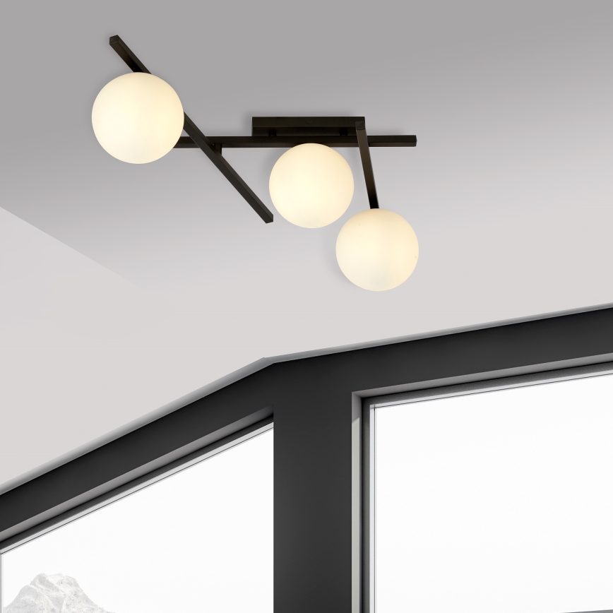 Griestu lampa SMART 3xE14/10W/230V melna/balta