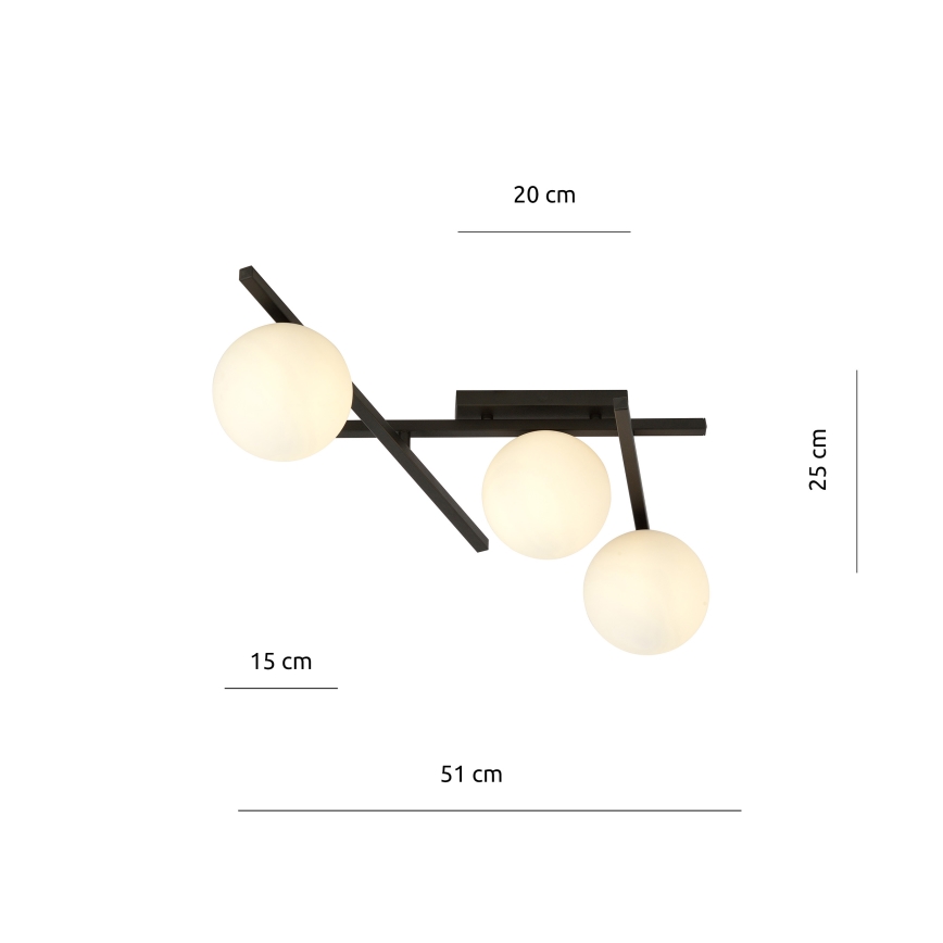 Griestu lampa SMART 3xE14/10W/230V melna/balta