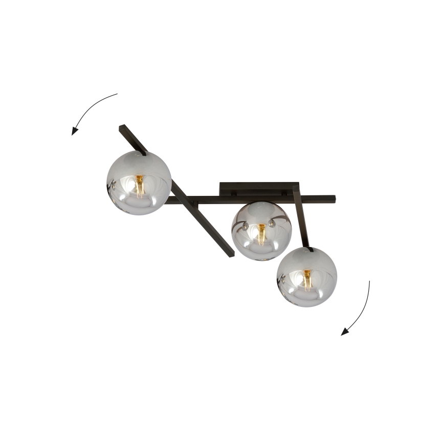 Griestu lampa SMART 3xE14/10W/230V melna/pelēka