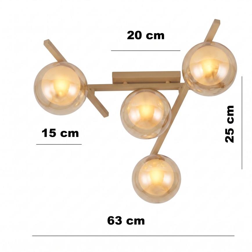 Griestu lampa SMART 4xE14/10W/230V bēša/dūmainā bēša