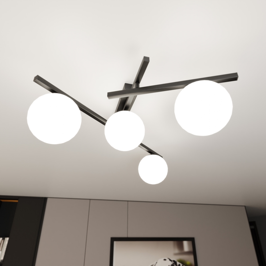 Griestu lampa SMART 4xE14/10W/230V melna/balta