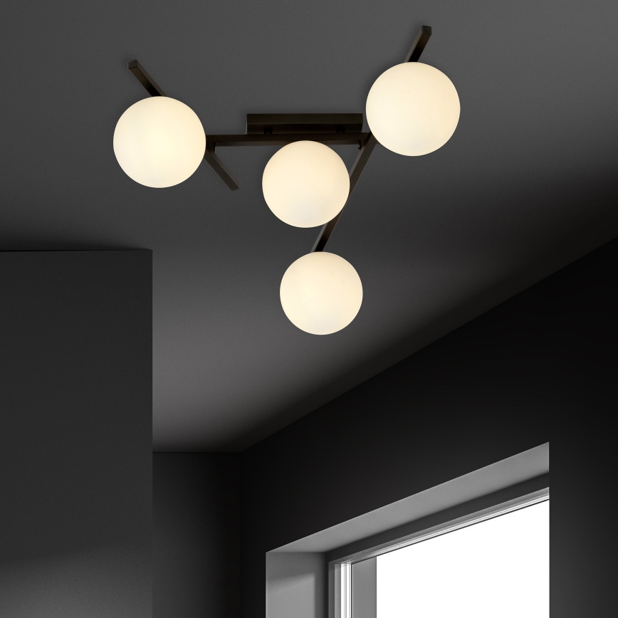Griestu lampa SMART 4xE14/10W/230V melna/balta