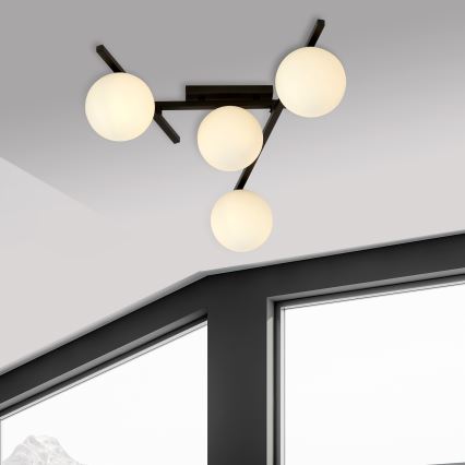 Griestu lampa SMART 4xE14/10W/230V melna/balta