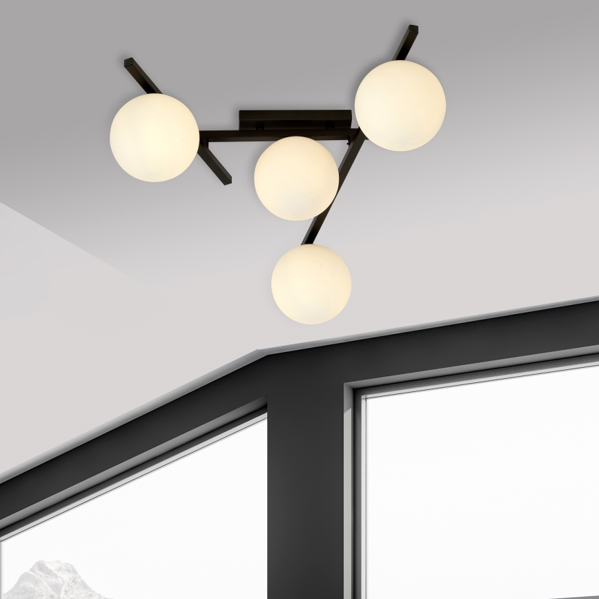 Griestu lampa SMART 4xE14/10W/230V melna/balta