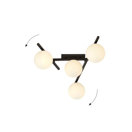 Griestu lampa SMART 4xE14/10W/230V melna/balta