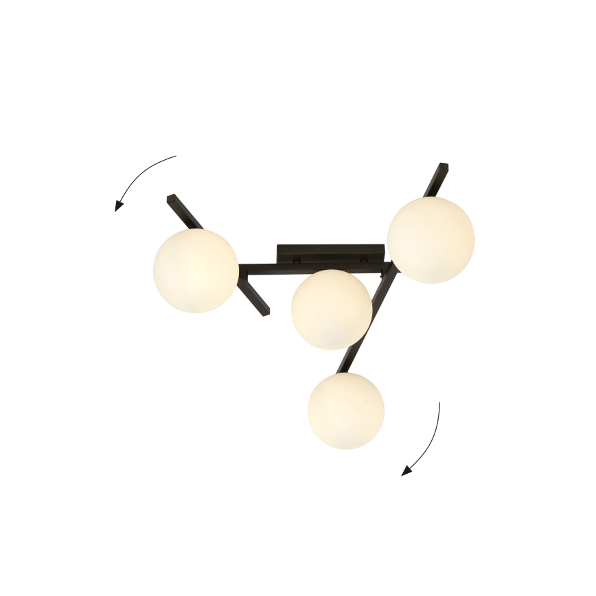 Griestu lampa SMART 4xE14/10W/230V melna/balta