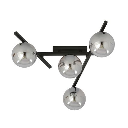 Griestu lampa SMART 4xE14/10W/230V melna/pelēka