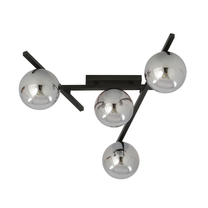 Griestu lampa SMART 4xE14/10W/230V melna/pelēka