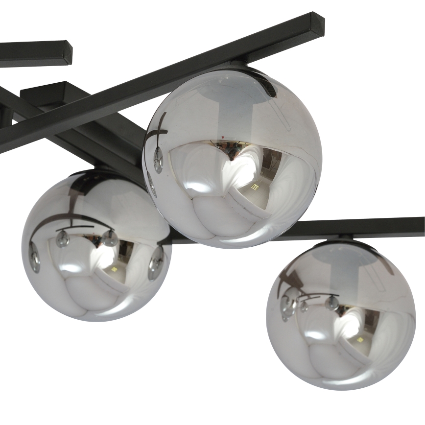 Griestu lampa SMART 4xE14/10W/230V melna/pelēka
