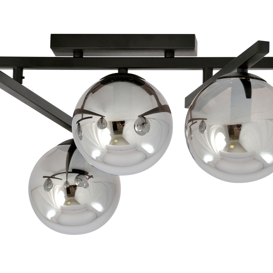 Griestu lampa SMART 4xE14/10W/230V melna/pelēka