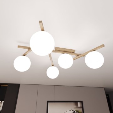 Griestu lampa SMART 5xE14/10W/230V bēša/balta