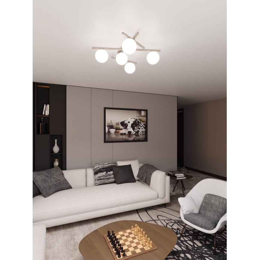 Griestu lampa SMART 5xE14/10W/230V bēša/balta