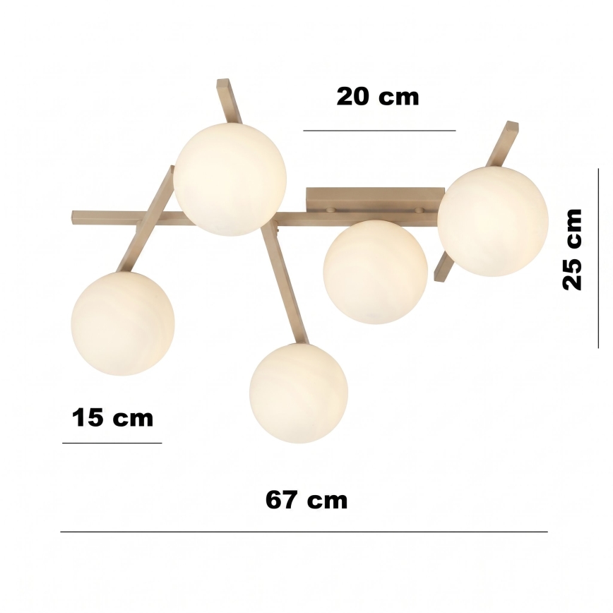 Griestu lampa SMART 5xE14/10W/230V bēša/balta