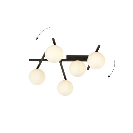Griestu lampa SMART 5xE14/10W/230V melna/balta