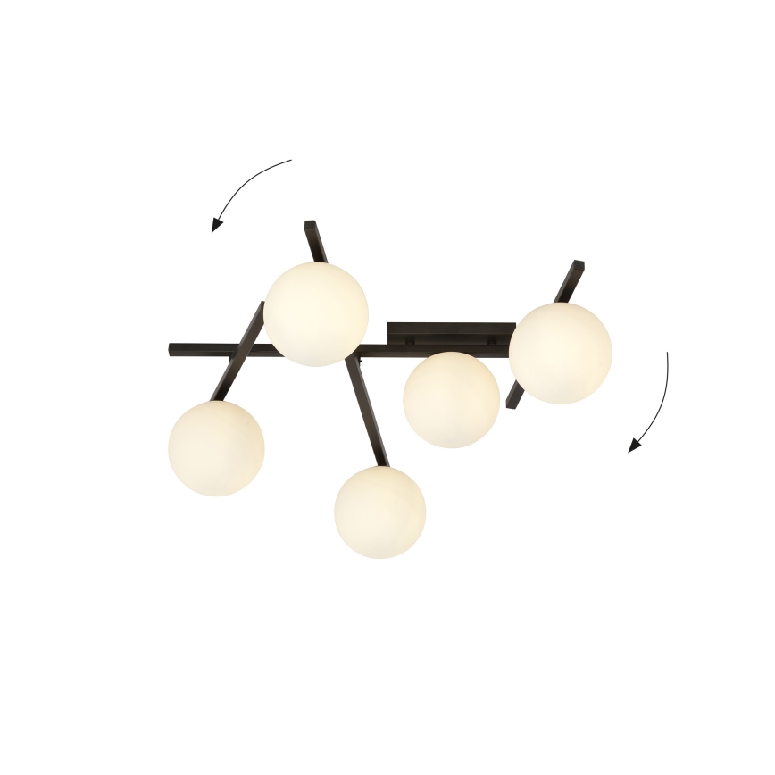Griestu lampa SMART 5xE14/10W/230V melna/balta