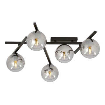 Griestu lampa SMART 5xE14/10W/230V melna/pelēka