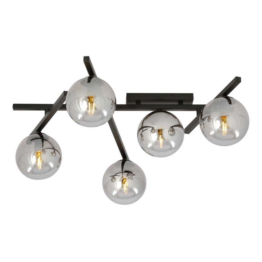 Griestu lampa SMART 5xE14/10W/230V melna/pelēka