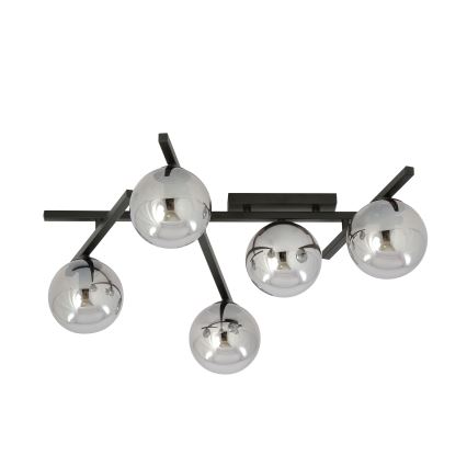 Griestu lampa SMART 5xE14/10W/230V melna/pelēka