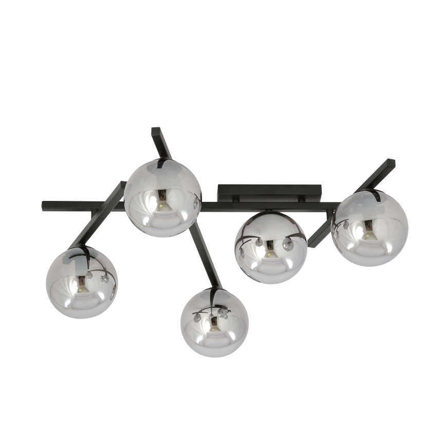 Griestu lampa SMART 5xE14/10W/230V melna/pelēka