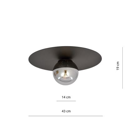 Griestu lampa SOLAR 1xE14/10W/230V melna/pelēka