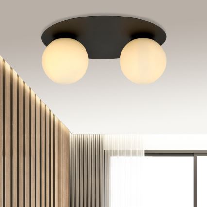 Griestu lampa SOLAR 2xE14/10W/230V melna/balta