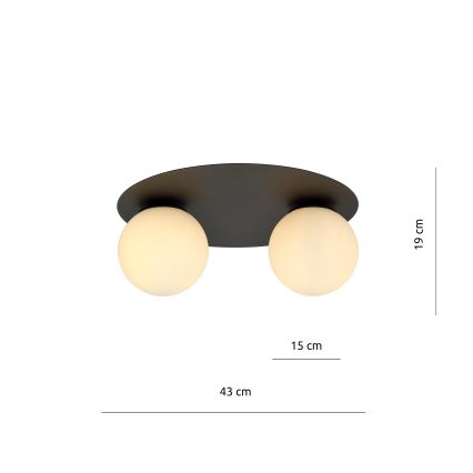 Griestu lampa SOLAR 2xE14/10W/230V melna/balta
