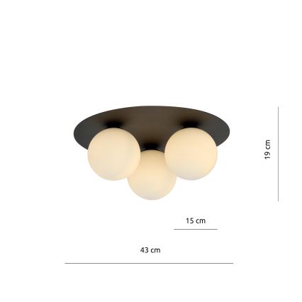 Griestu lampa SOLAR 3xE14/10W/230V melna/balta