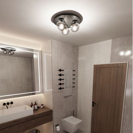 Griestu lampa SOLAR 3xE14/10W/230V melna/pelēka