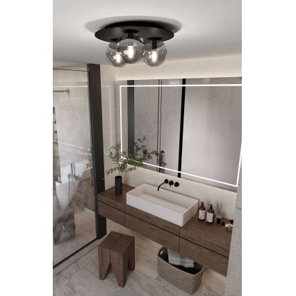 Griestu lampa SOLAR 3xE14/10W/230V melna/pelēka