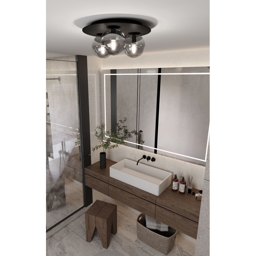 Griestu lampa SOLAR 3xE14/10W/230V melna/pelēka