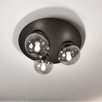 Griestu lampa SOLAR 3xE14/10W/230V melna/pelēka