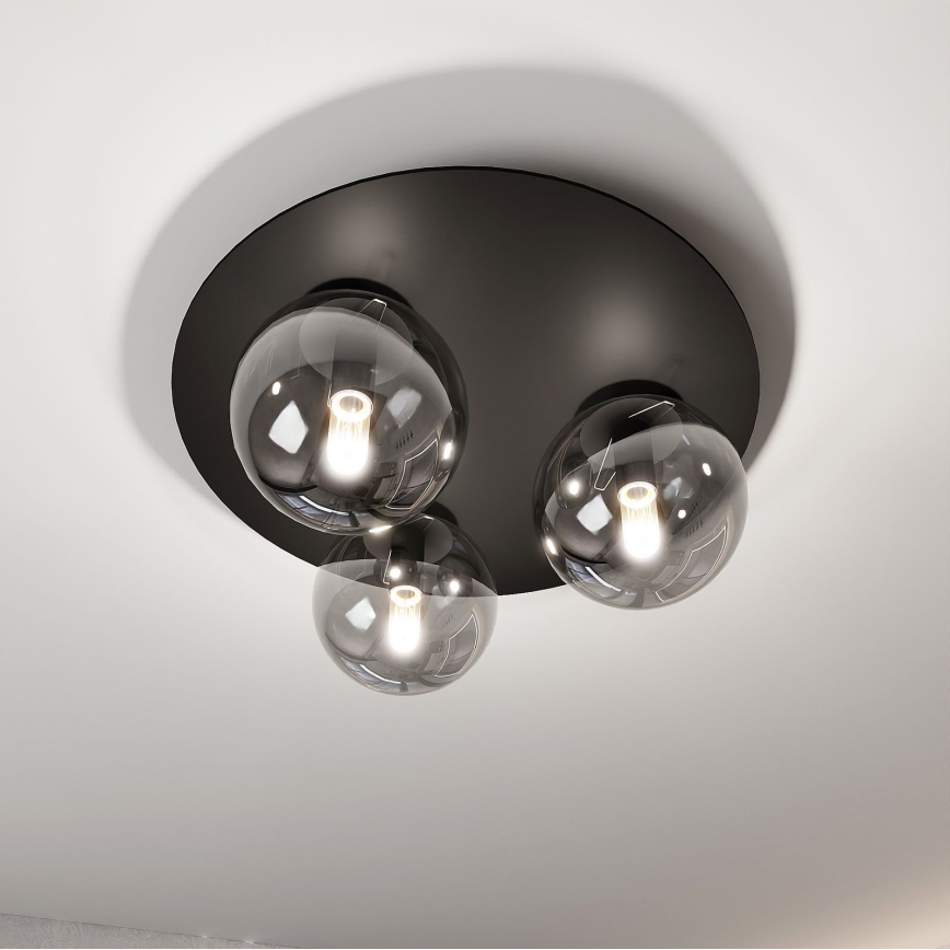Griestu lampa SOLAR 3xE14/10W/230V melna/pelēka